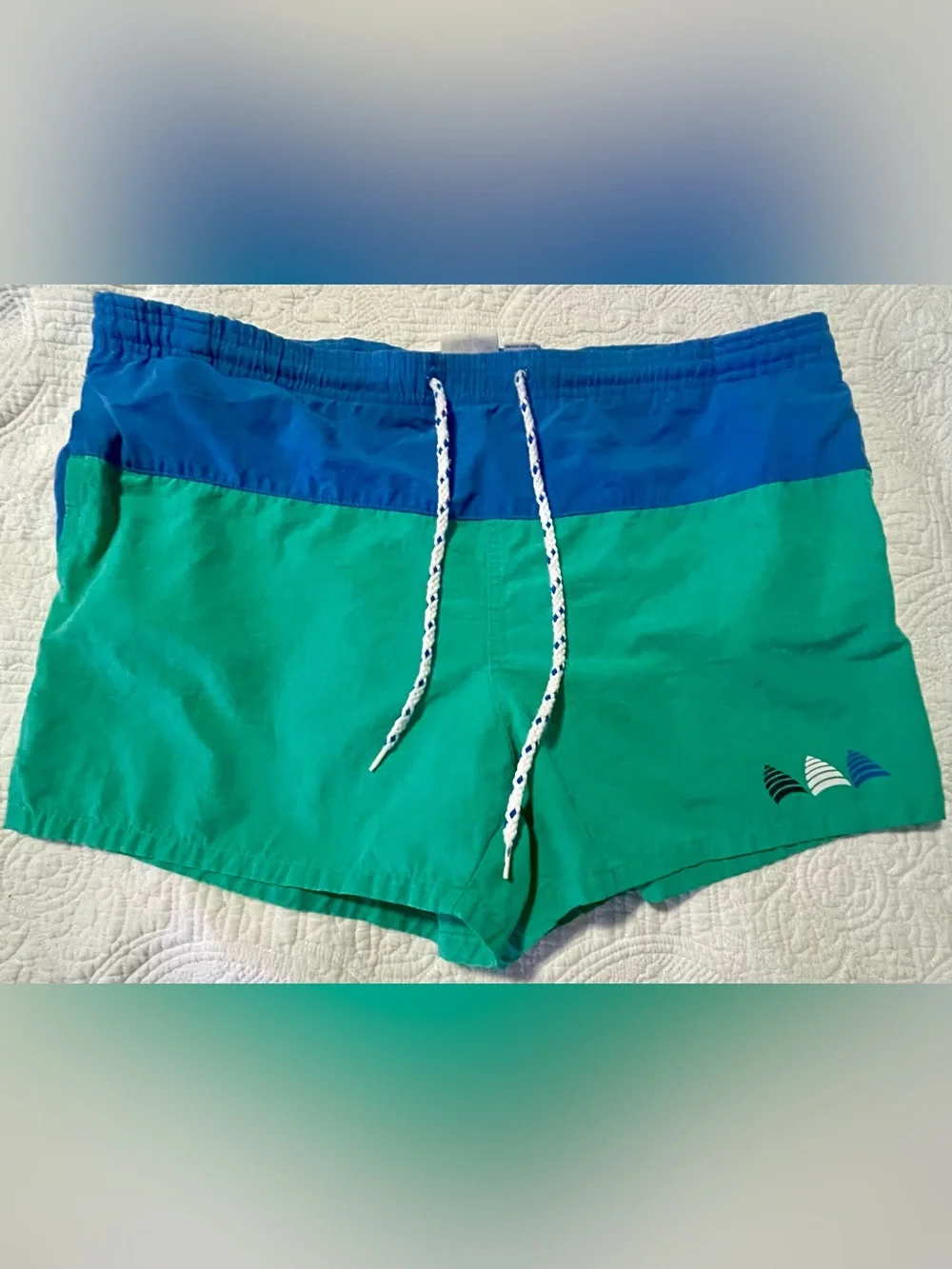 VTG 90s RHM Dock Wear Colorblock Board Shorts Swimsuit Mesh Lining Medium
